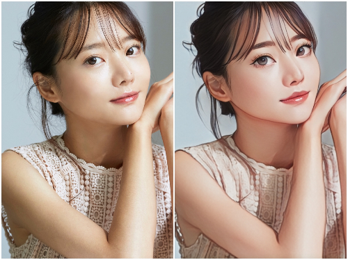 『BeautyPlus』の「マンガ＋」フィルターを使用