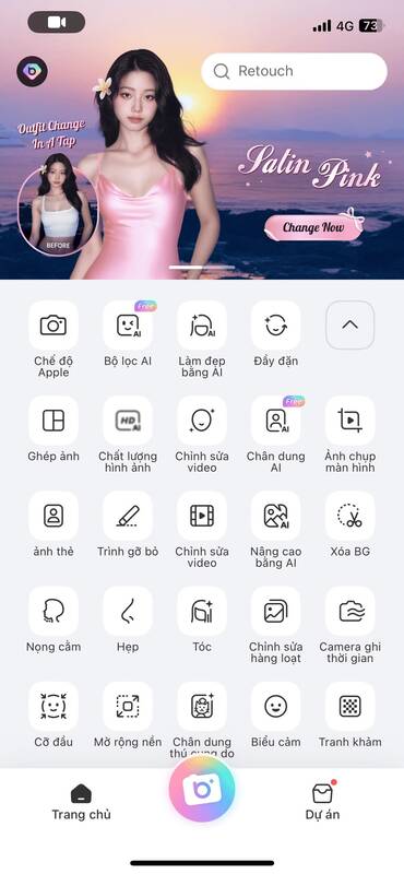 BeautyPlus-Giao diện app chỉnh ảnh