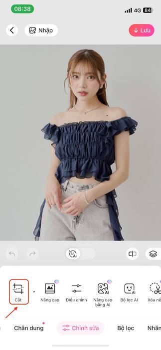 Mở tính năng cắt ảnh 4x6