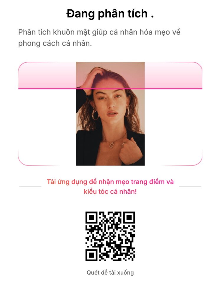 AI của BeautyPlus sẽ tự động nhận diện gương mặt