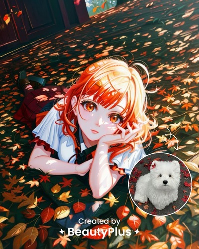 ペットをAIで擬人化 - white dog