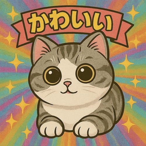 ビックリマン風シール-cat