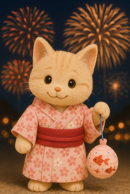 ChatGPTでシルバニア風のペット画像-firework