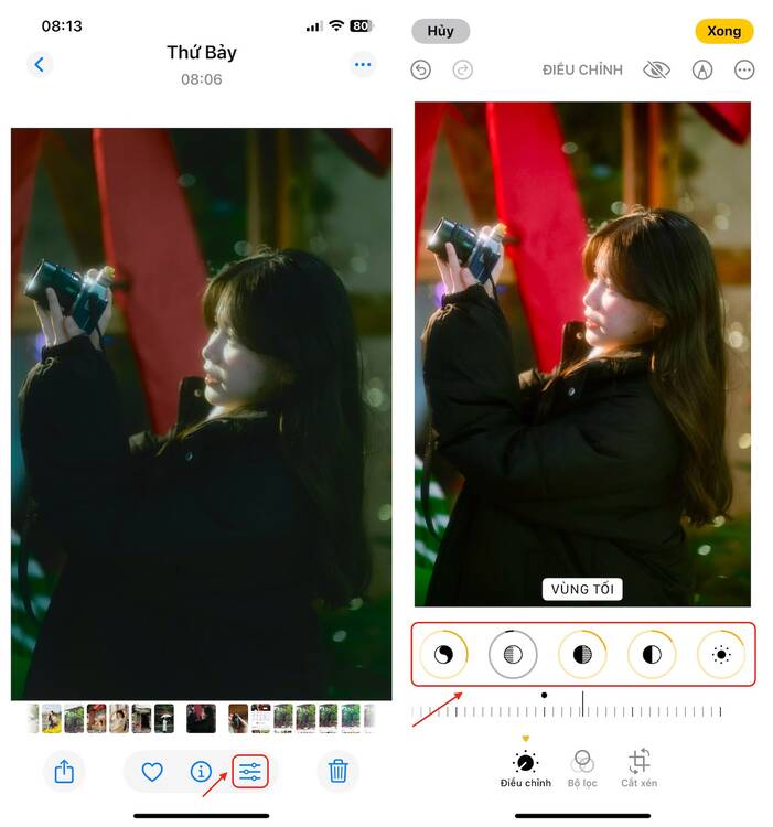 iPhone-Chỉnh màu ảnh