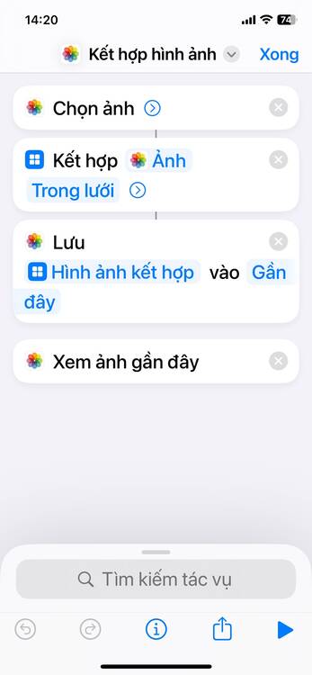 iPhone-cách ghép ảnh-Hoàn thiện phím tắt mới-step 1