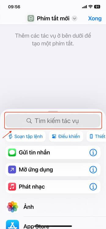 iPhone-cách ghép ảnh-Tạo phím tắt mới-step 2
