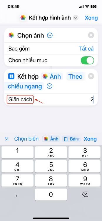iPhone-cách ghép ảnh-Thêm lệnh kết hợp hình ảnh-step 2