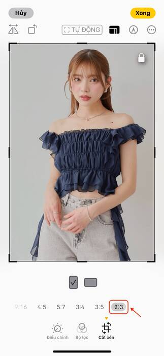 Chọn khung cắt ảnh 2:3