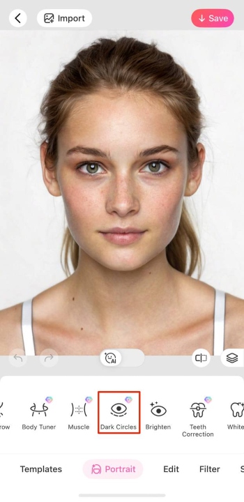 BeautyPlus App Screenshot EN - dark circles