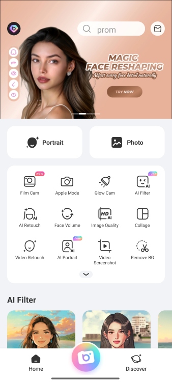 BeautyPlus App Screenshot EN