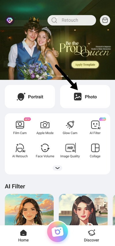 Glow camera app-photo