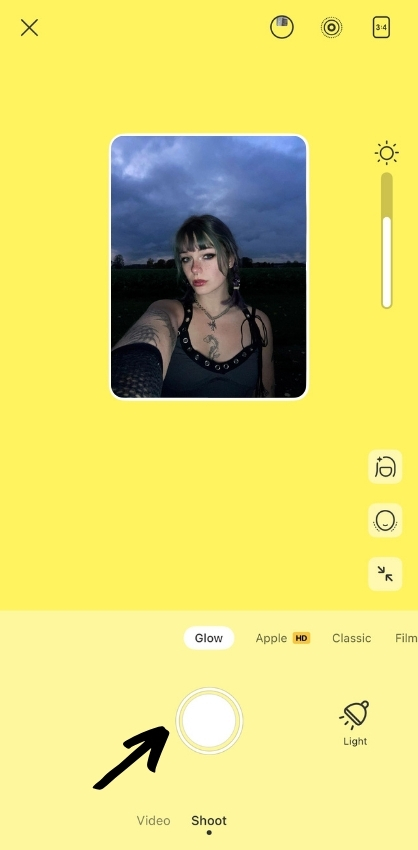 Glow camera app-snap the picture