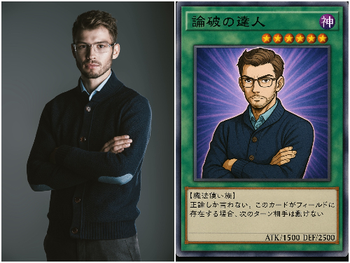 遊戯王カード風のビフォアフ画像