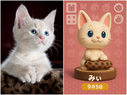 amiiboカード風のビフォアフ画像