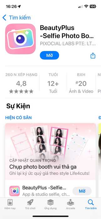 app xoá chữ trên ảnh-BeautyPlus App Store-bước 1