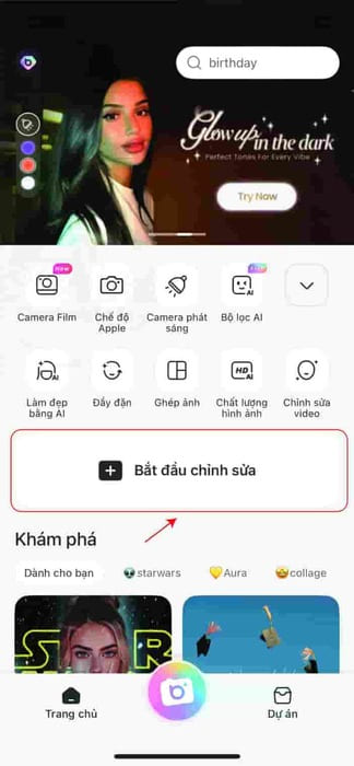 app xoá chữ trên ảnh-Trang chủ ứng dụng BeautyPlus-bước 2