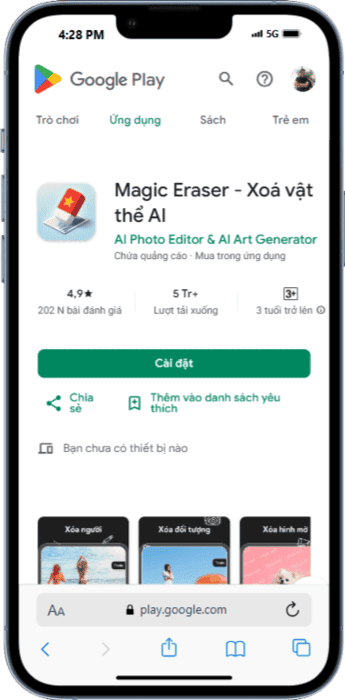 app xoá chữ trên ảnh-Ứng dụng Magic Eraser
