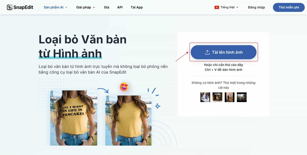 app xoá chữ trên ảnh-Trang chủ xóa SnapEdit-bước 1