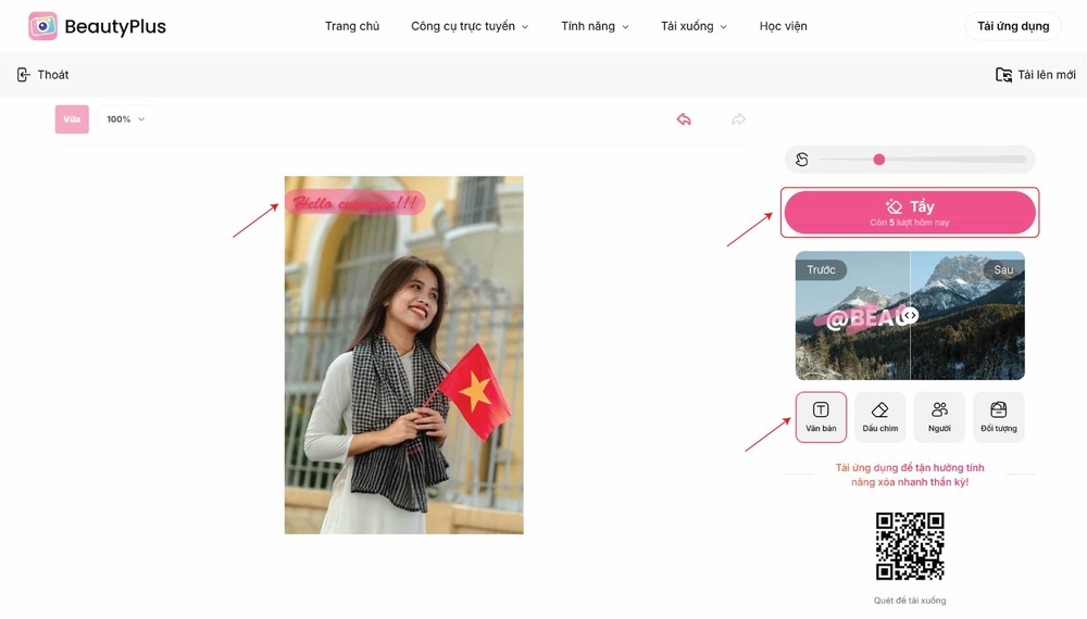 app xoá chữ trên ảnh-BeautyPlus xóa văn bản trực tuyến-bước 2