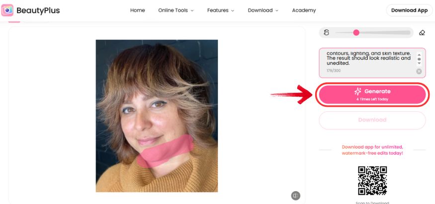 app to remove double chin-generate image