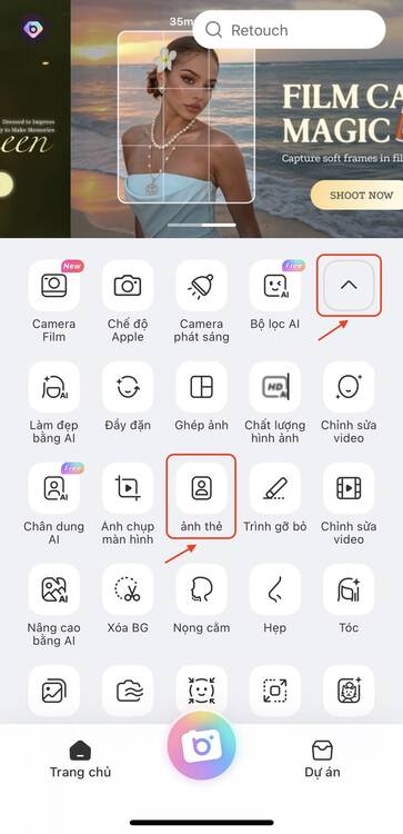 cách chụp ảnh thẻ bằng điện thoại-Mở tính năng chụp ảnh thẻ trên BeautyPlus