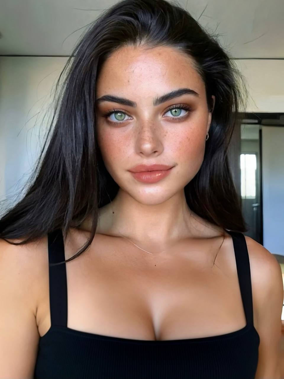 Breast Enlargement - girl in black top after