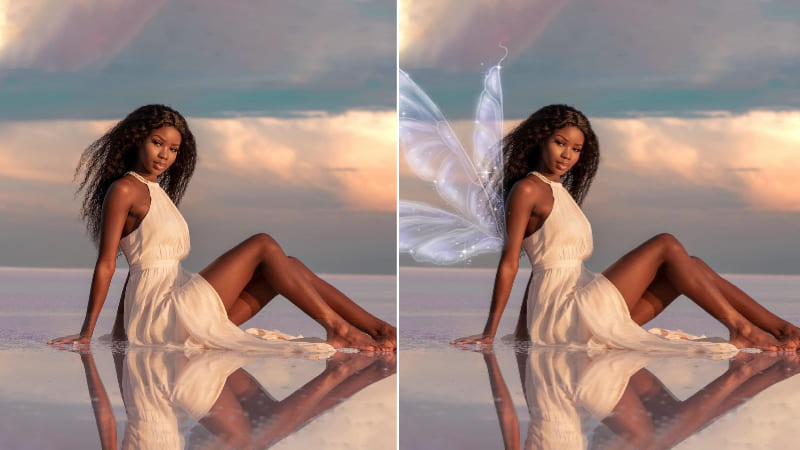 How to Add Angel wings-cover photo