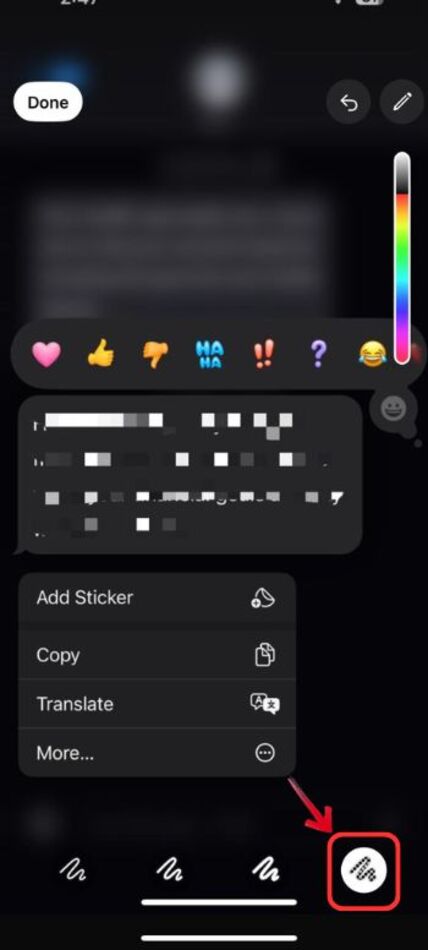 blur text on iphone-mosaic brush