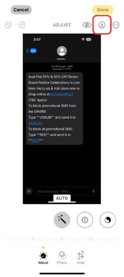 blur text on iphone-pen icon