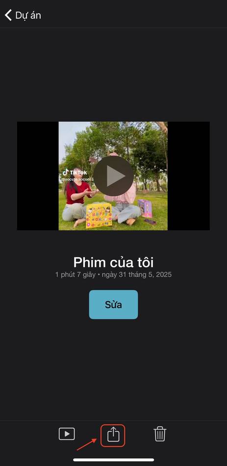 cách ghép nhạc vào video trên iphone-Lưu video sau chèn nhạc bằng iMovie 01