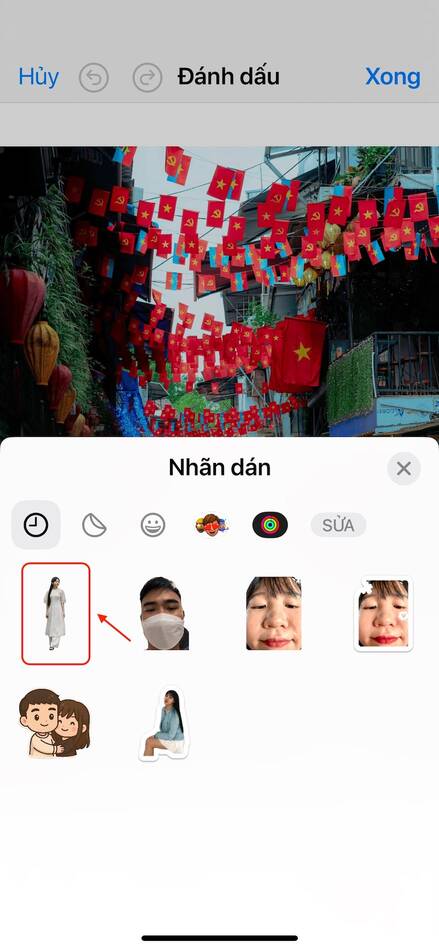 cách đổi phông nền ảnh trên iphone-Thêm chủ thể vào phông nền mới 01