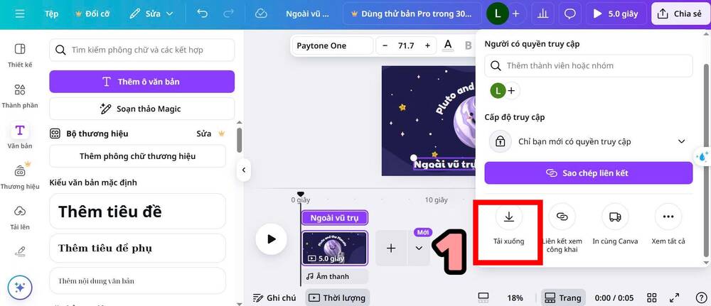 cách chèn chữ vào video-Tải video sau khi chèn chữ