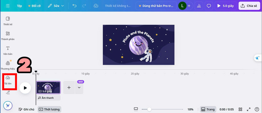 cách chèn chữ vào video-Tải lên video muốn chèn chữ