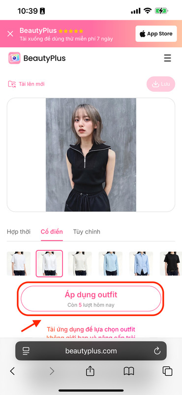 ghép áo sơ mi vào ảnh trên điện thoại-Chọn trang phục áo sơ mi cổ điển