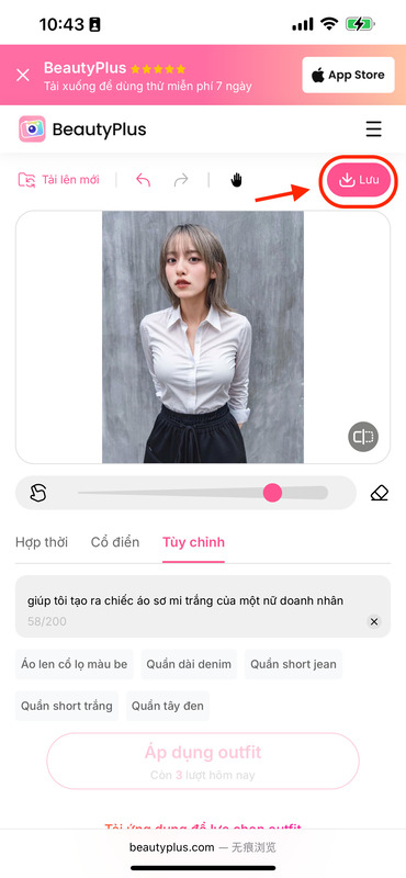 ghép áo sơ mi vào ảnh trên điện thoại-Lưu ảnh sau ghi ghép áo sơ mi cổ điển