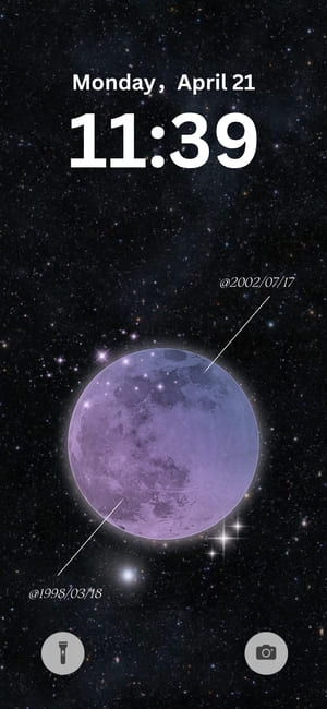 birthday color moon template - purple and blue
