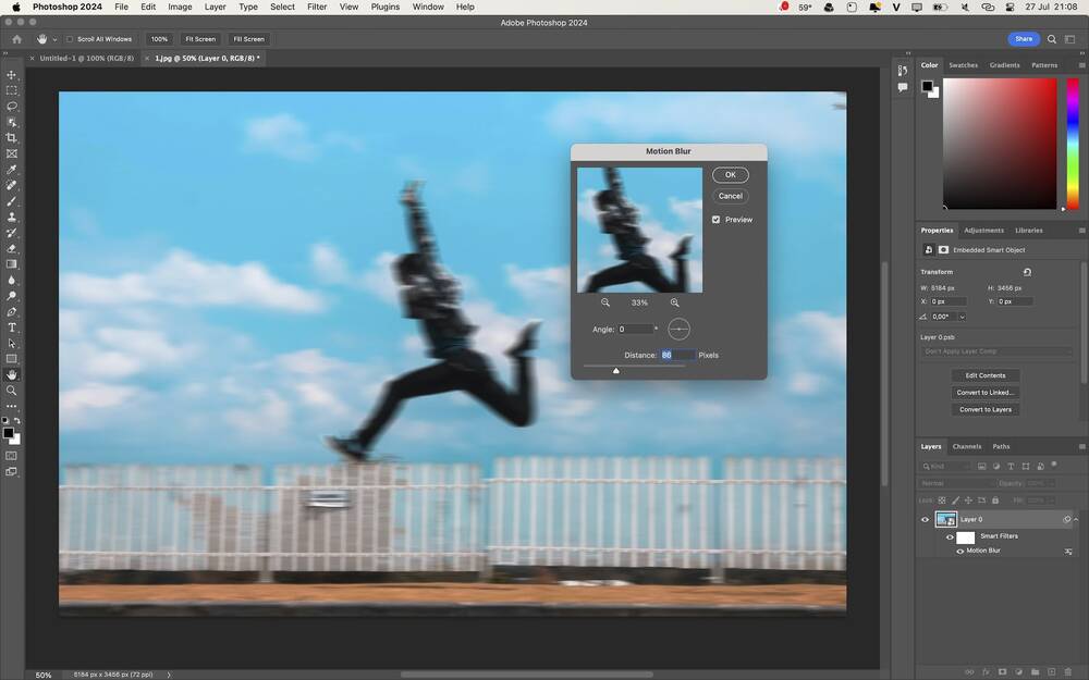 motion blur-Tinh chỉnh hiệu ứng motion blur