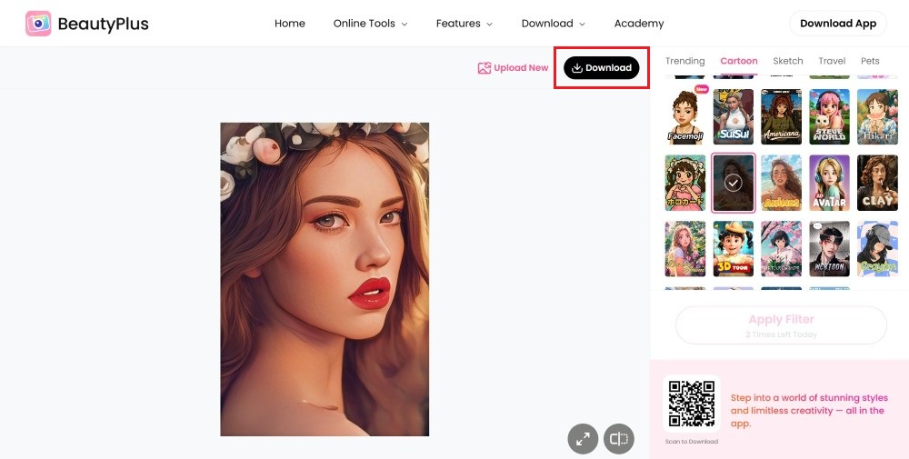 How to Create Avatar From Photo - BeautyPlus Online - 07