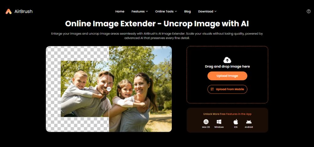 ai expand image-online image extender-airbrush