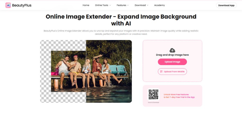 ai expand image-online image extender-beautyplus