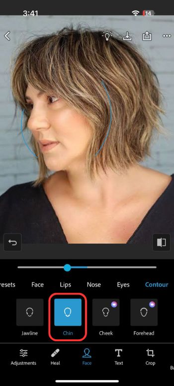 app to remove double chin-Adobe Photoshop Express Editor-chin option