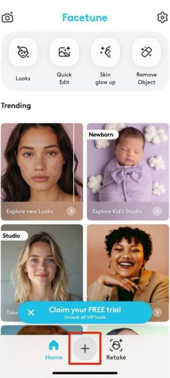 app to remove double chin-Facetune-click on the plus