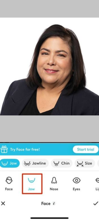 app to remove double chin-Facetune-jaw icon