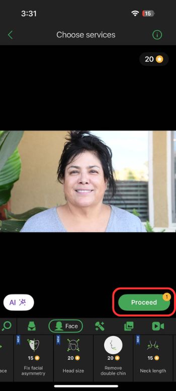 app to remove double chin-Retouch Me-proceed