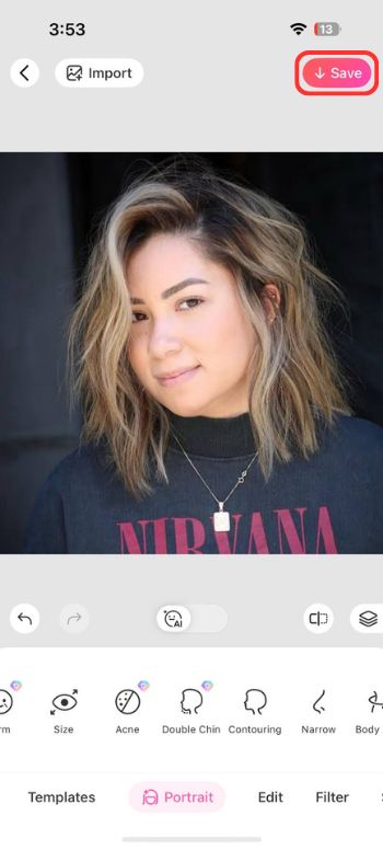 app to remove double chin-beautyplus-save
