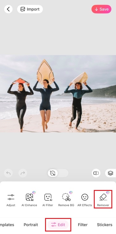 beach photography - remove people - step1