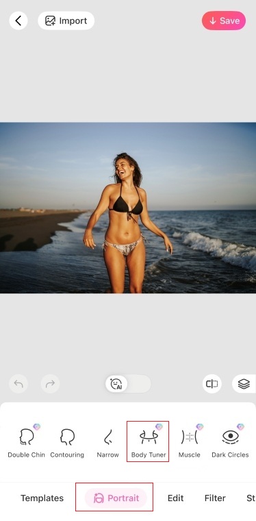 beach photography - slim your body - step1