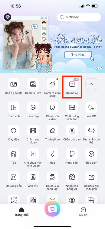 app thay đổi quần áo-Chọn mục Bộ lọc AI