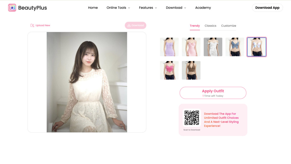 app thay đổi quần áo-Chọn Tải lên ảnh để tải lên bức ảnh xinh đẹp của bạn