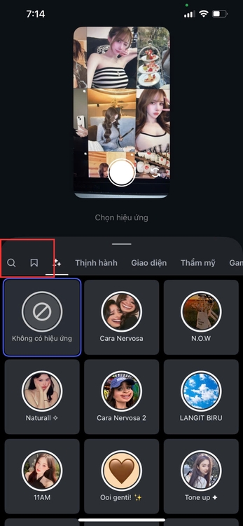 filter con chó-Chọn filter bạn muốn dùng ở biểu tượng kính lúp 02